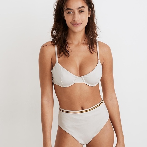 Madewell Other - NWT MADEWELL Madewell Second Wave Stripe-Trim Ribbed Underwire Bikini Top